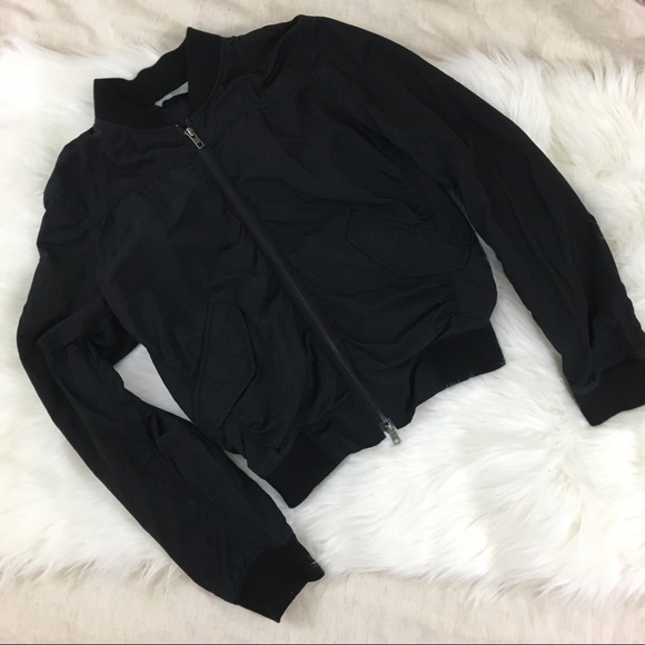 Vince Jackets & Blazers - Vince. Black Washed Shrunken Bomber Sz Small